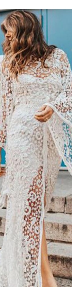 New worn, two-pieces Lace Flared-sleeves dress